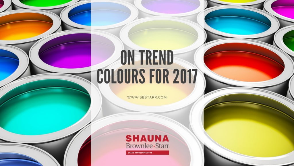 On trend colours for 2017